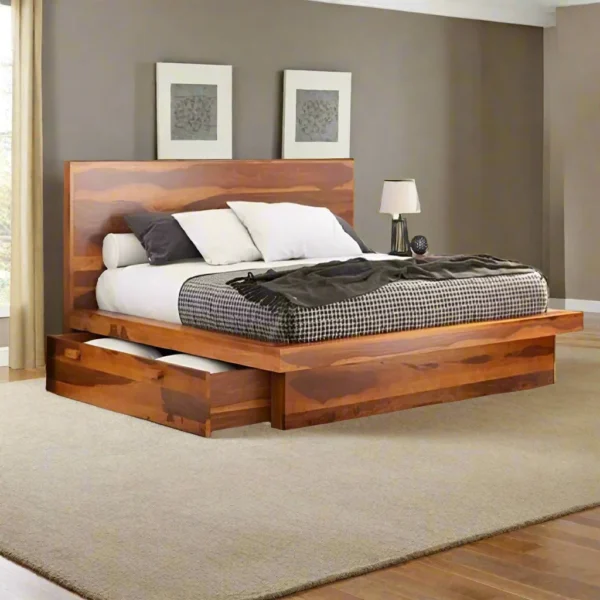 Kind Size Bed (Teak Wood)
