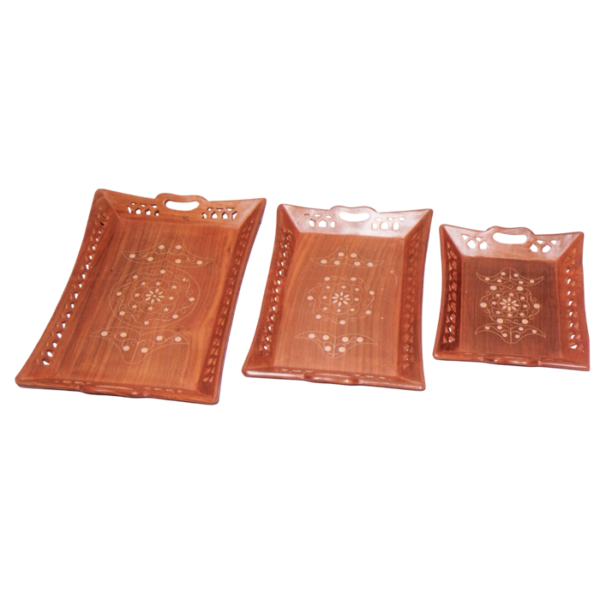 Tray (Set of 3)- Sheesham