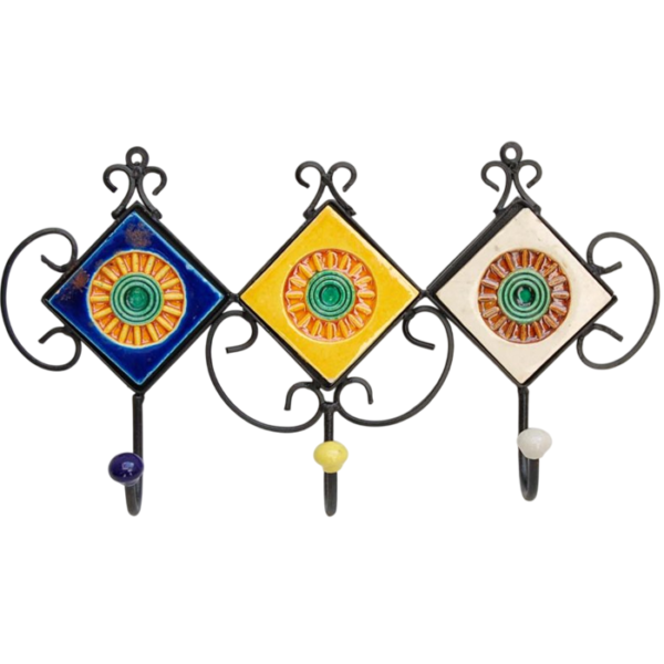 Cloth Hook (Iron and Porcelene Tiles)