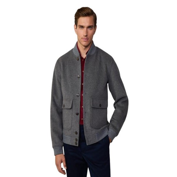Wool Bomber Jacket (Grey)